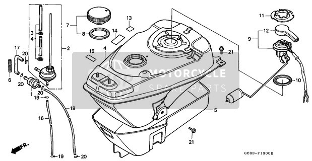 Honda NH80MS 1993 Réservoir d'essence pour un 1993 Honda NH80MS